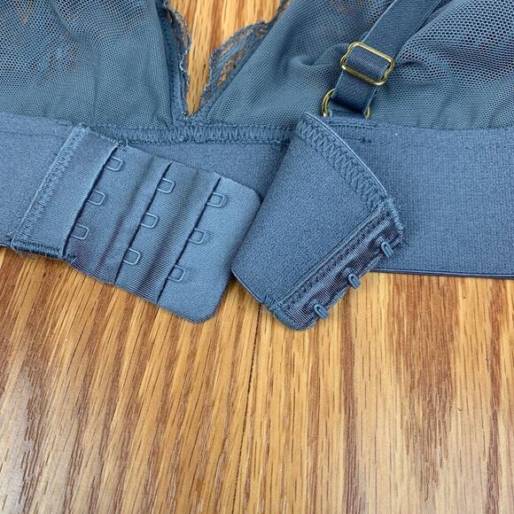 Lively Long-Lined Lace Bralette - Slate Blue Sz S - Picture 5 of 11